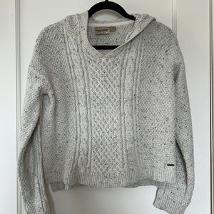 Cream Knit Sweater Hoodie Size M